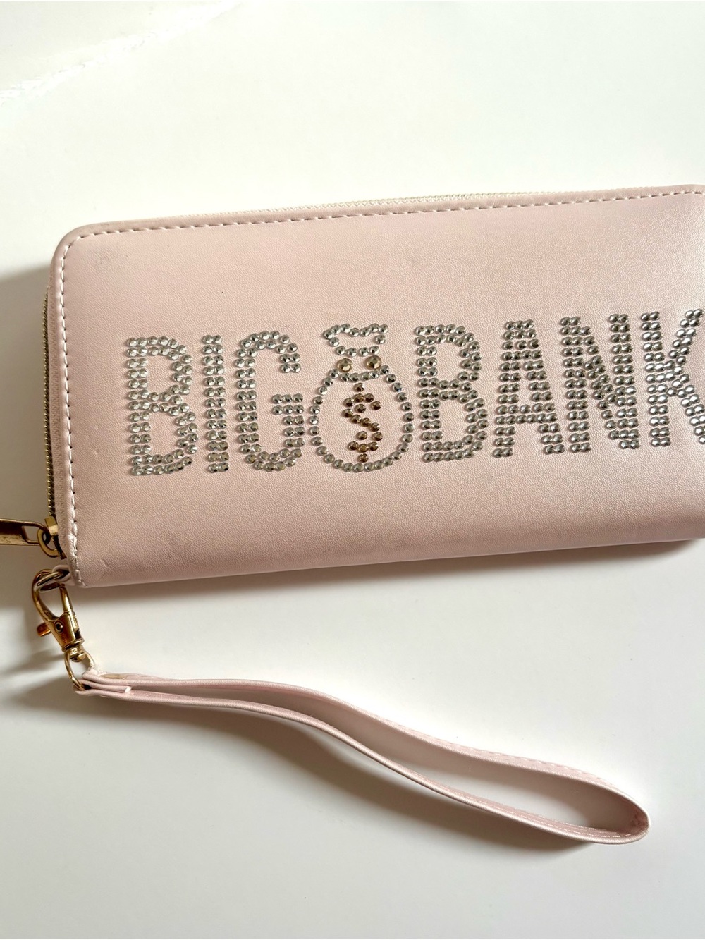 Icing Pink Rhinestone "Big Bank" Zip-Around Wallet Wristlet
